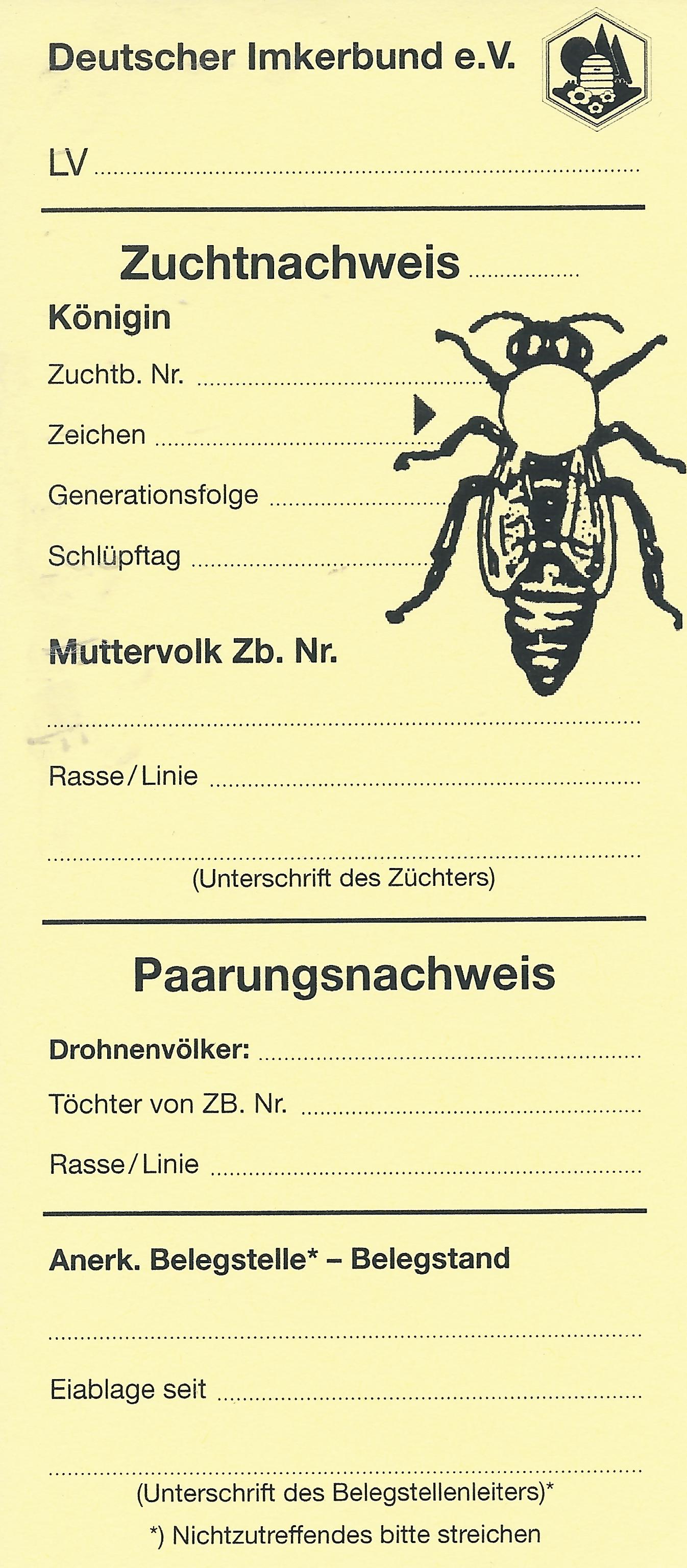 Zuchtnachweis